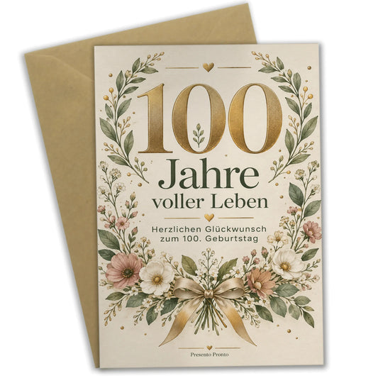 Elegante Glückwunschkarte zum 100. Geburtstag mit Zahl 100|p:2015076|h:1049ff561187aa31826e5bab63c228aa