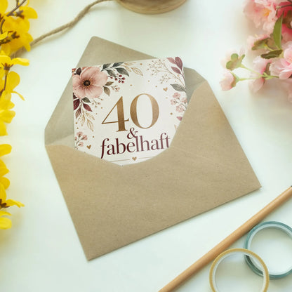 Elegante Einladungskarten zum 40. Geburtstag mit Blumen|p:2015083|h:b29fde75cec3195de31241f19ed11a02
