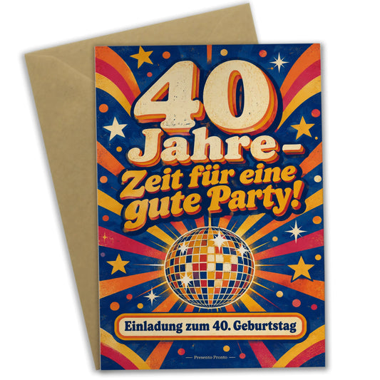 Lustige Einladungskarten zum 40. Geburtstag mit Diskokugel|p:2015086|h:fb7f47426573eb0fb35f230ae424ce26