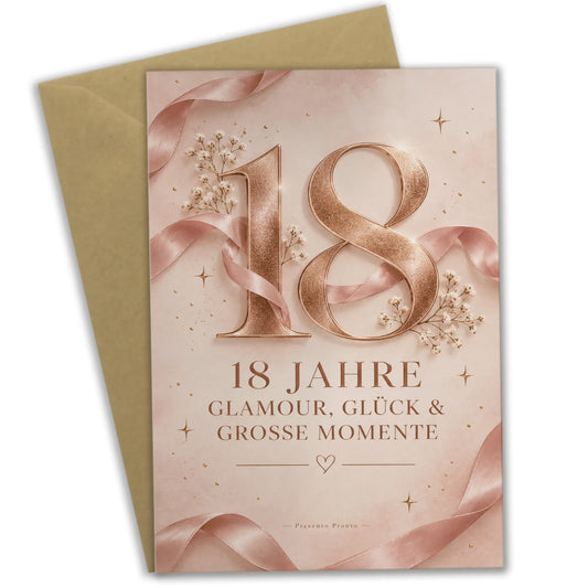 Elegante Einladungskarten zum 18. Geburtstag mit goldener 18|p:2015088|h:36d355a57fadea56d11d27db82962492