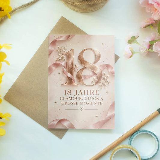 Elegante Einladungskarten zum 18. Geburtstag mit goldener 18|p:2015088|h:66f08aacf5ed67a335e2d260dfd45eb3