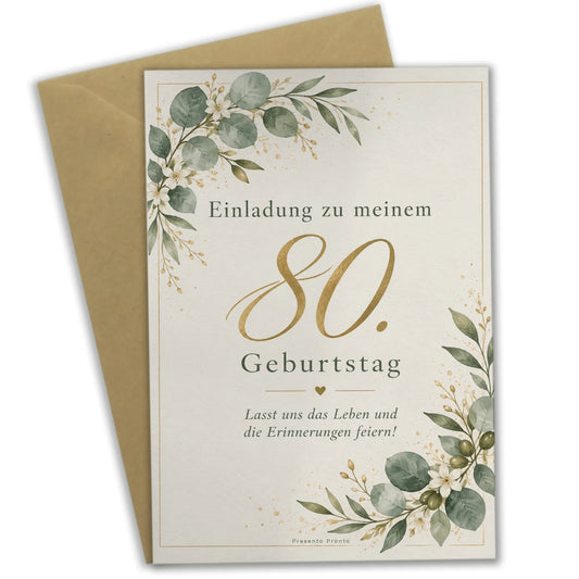Elegante Einladungskarten zum 80. Geburtstag mit Eukalyptus|p:2015096|h:79e68fc3362daa71ab4a7a984445889e