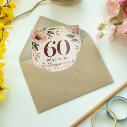 Elegante Geburtstagskarte für Frau zum 60. Geburtstag mit Blumen|p:2015098|h:5ac3ebc2f5f09cb89bc2cf30827b9f1d