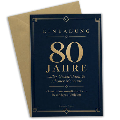 Elegante Einladungskarten zum 80. Geburtstag mit Goldrahmen|p:2015099|h:86c5c0d959e4ed380c419a835f3e3785