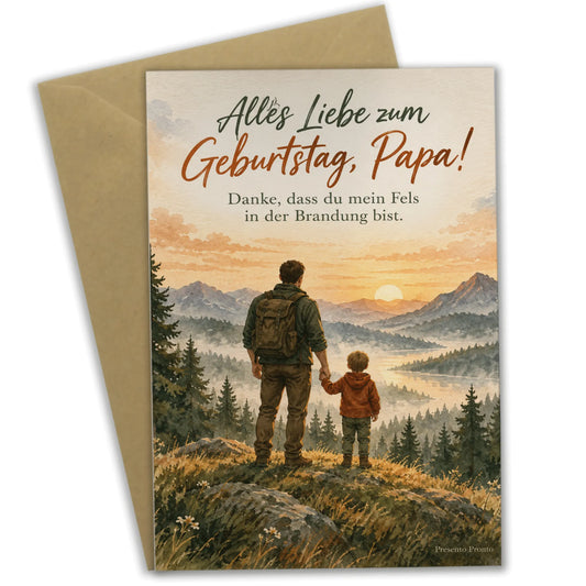 Herzliche Geburtstagskarte für Papa mit Vater und Kind|p:2015101|h:bd97fcacfd02ebae5adfaca2994a4f81