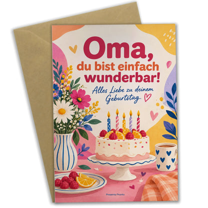 Herzliche Geburtstagskarte für Oma mit Geburtstagskuchen|p:2015116|h:286ea6da787f5935815aa2f5b46af2bb