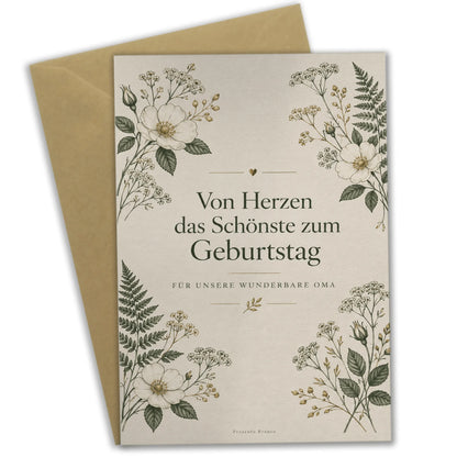 Elegante Geburtstagskarte für Oma mit Wiesenblumen|p:2015133|h:9b3fb107b12905c07ba40acd7df66536