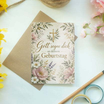 Elegante Christliche Geburtstagskarte mit goldenem Kreuz|p:2015145|h:ed945182a60666af6df171420406df61
