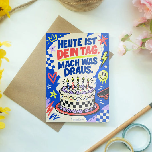 Coole Geburtstagskarte mit Geburtstagskuchen|p:2015151|h:e4b18c0a6a58461fe245c8ba217940b0