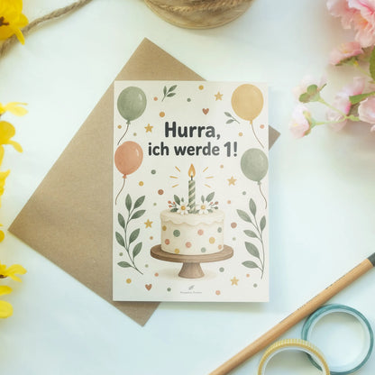 Süße Einladungskarten zum 1. Geburtstag mit kleinem Kuchen|p:2015161|h:a26653c7d7a366d801ef47a1f68cb2c9