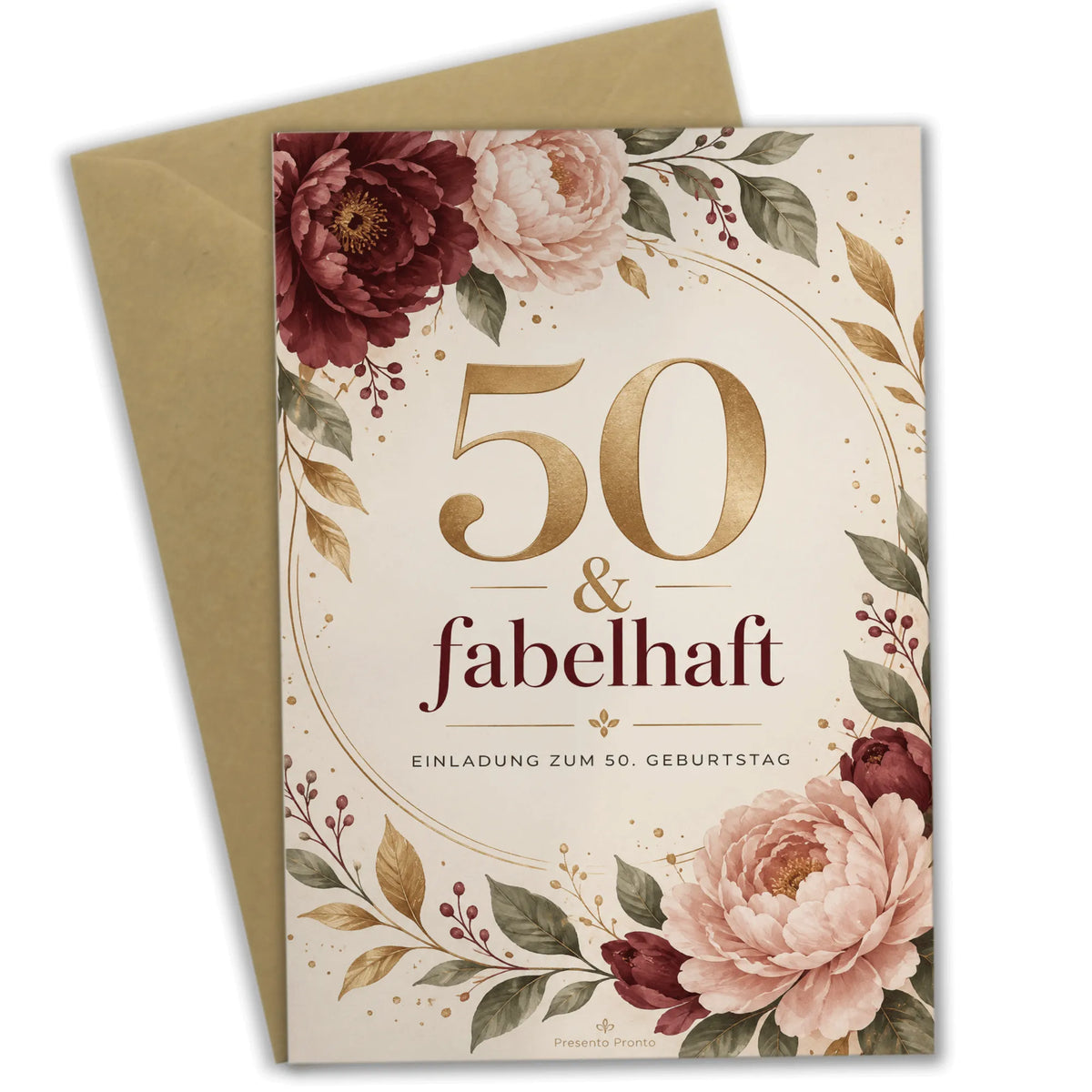 Elegante Einladungskarten zum 50. Geburtstag für Frauen mit Blumen|p:2015165|h:452631296b40337f30cc324124b25a7f