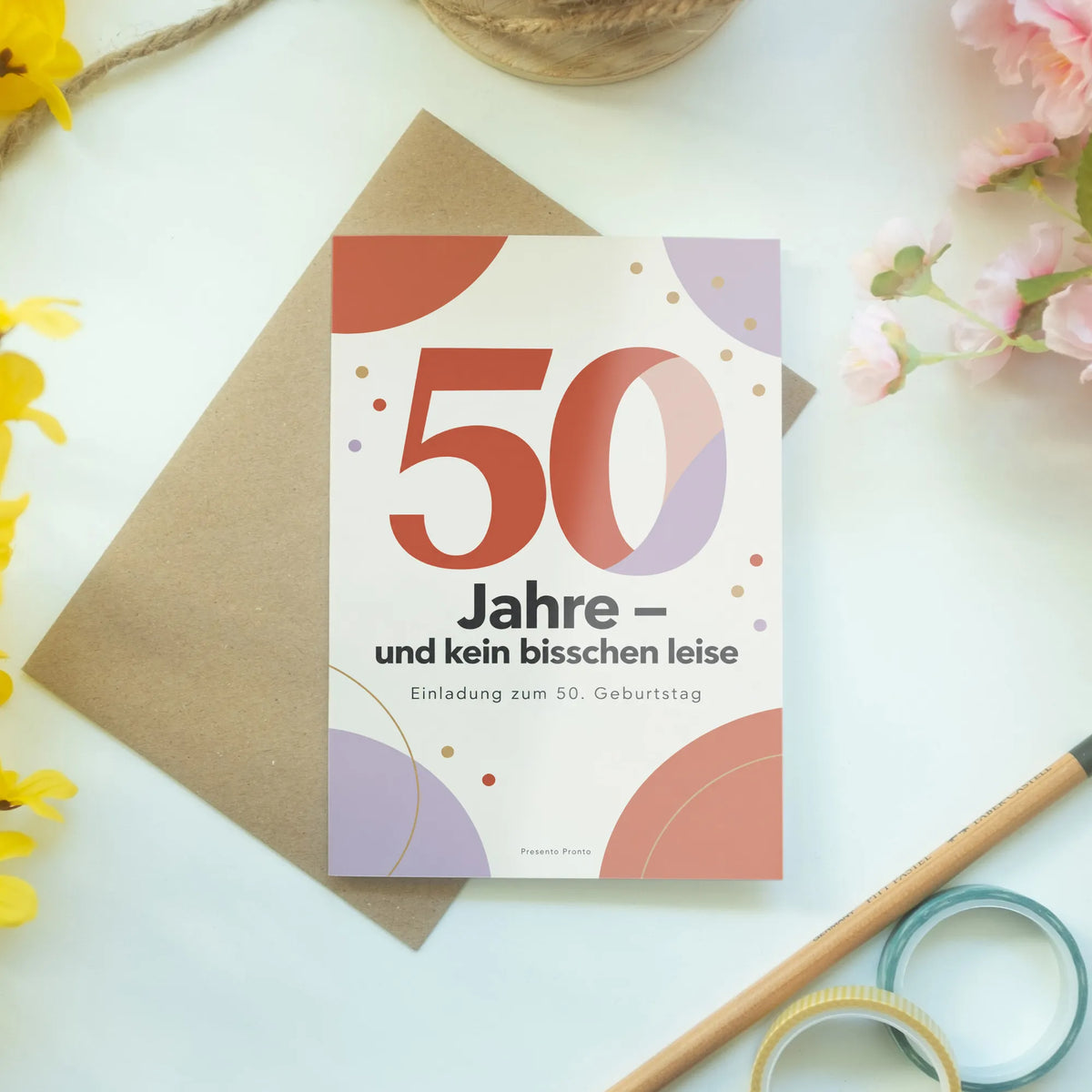 Selbstbewusste Einladungskarten zum 50. Geburtstag für Frauen mit großer 50|p:2015169|h:f0dff99aded76ef2a46024b256989f66