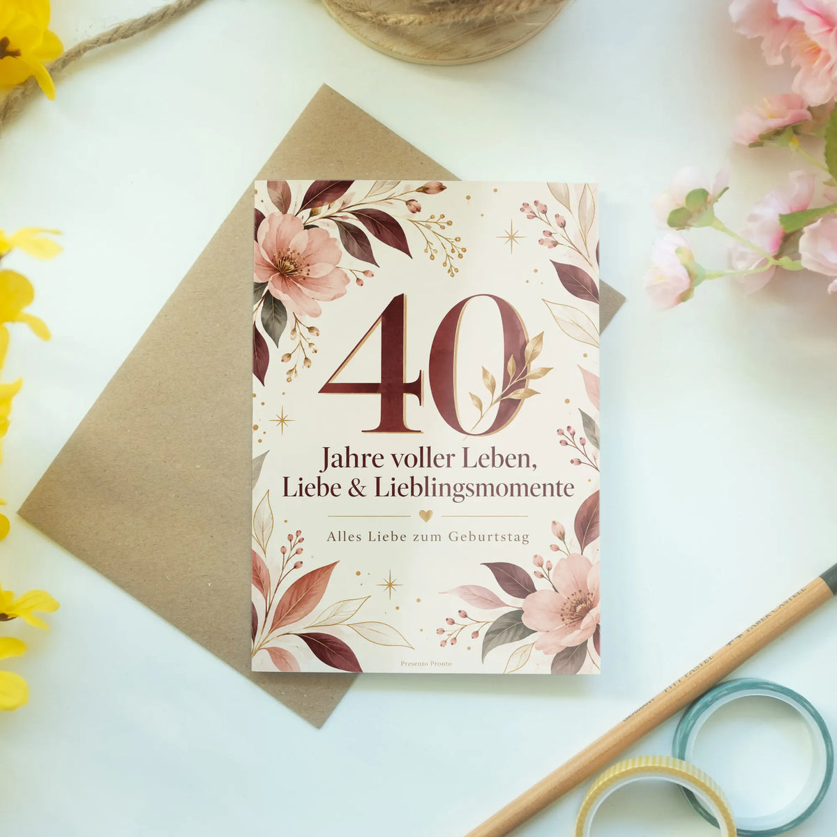 Elegante Geburtstagskarte zum 40. Geburtstag für Frauen|p:2015177|h:056ba6eb4294255f86a7b50b53c21f3c