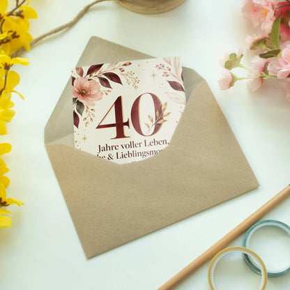 Elegante Geburtstagskarte zum 40. Geburtstag für Frauen|p:2015177|h:58f785af8c9ad2521605b36dce9a0513