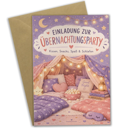 Süße Einladungskarten zur Übernachtungsparty mit Kissenburg|p:2015184|h:0eae6faca8d79f6e6f30e01126cea19a