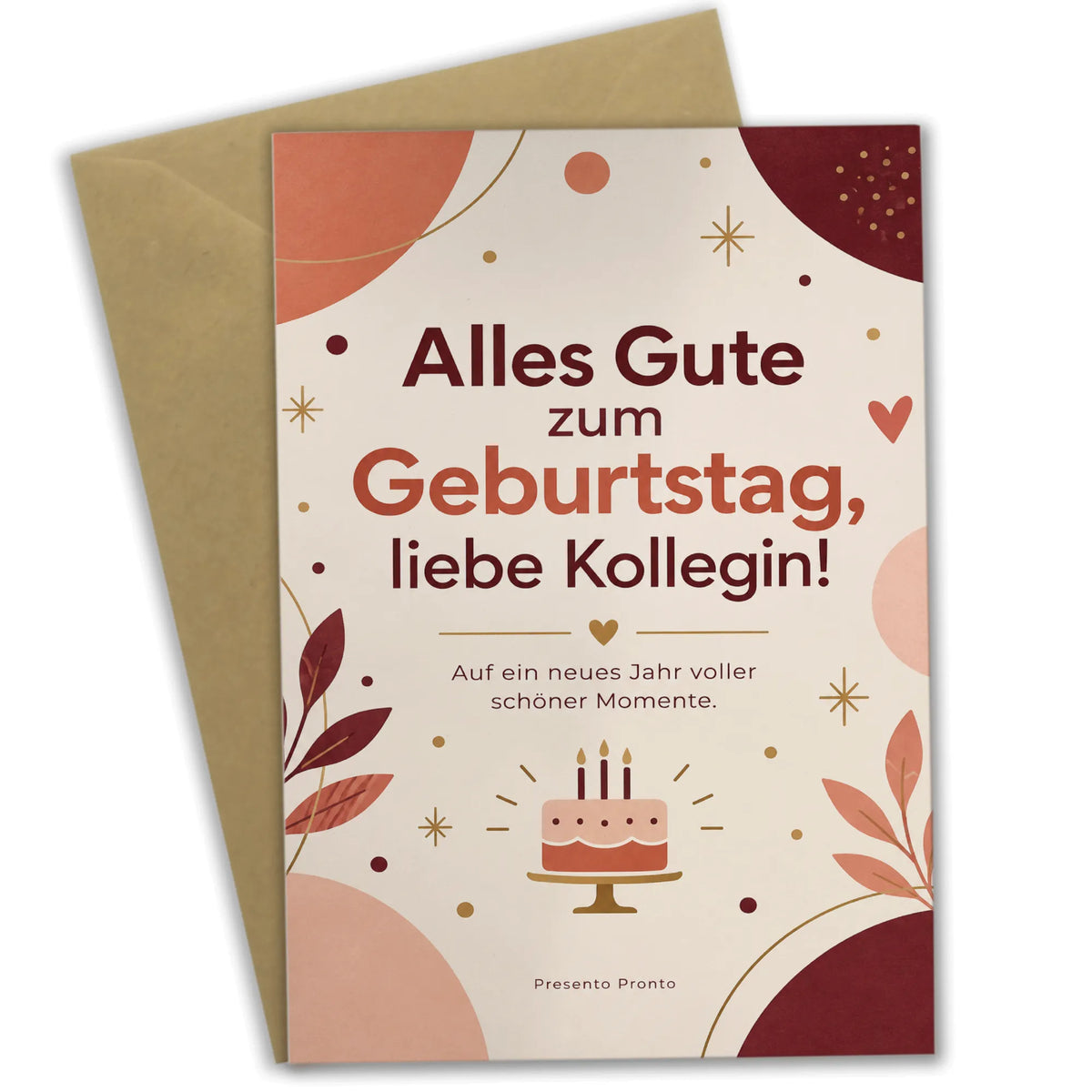 Elegante Geburtstagskarte für die Kollegin mit Kuchen|p:2015185|h:7135e03617855beb92fc65fe214393ba