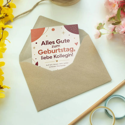 Elegante Geburtstagskarte für die Kollegin mit Kuchen|p:2015185|h:33121ee6b231cc6b073ee0438257e41e