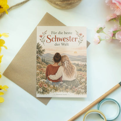 Liebevolle Geburtstagskarte für die Schwester mit Wildblumenwiese|p:2015190|h:b32ab484baa145ea9a2ed5e1dfcdcd47