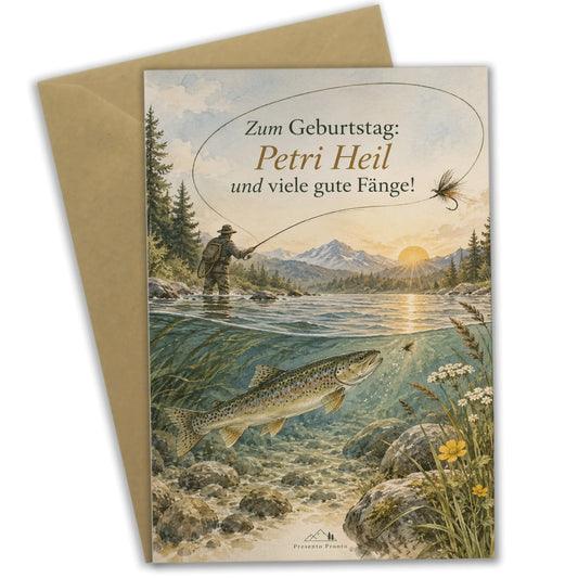 Herzliche Geburtstagskarte für Angler mit Forelle|p:2015191|h:76290ef5a60c4dd90695b7df21774c51