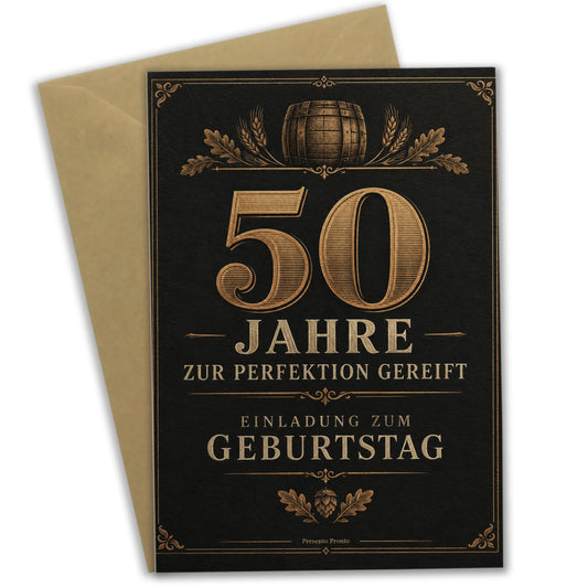 Elegante Einladungskarten zum 50. Geburtstag für Männer mit Whiskeyfass|p:2015193|h:5a7b250795d6c8393512e77b3556028d
