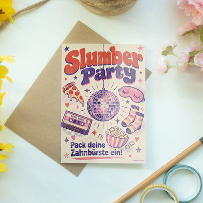 Coole Einladungskarten zur Übernachtungsparty mit Diskokugel|p:2015203|h:e18bfc2295de1e4275b6a8695eb177d3