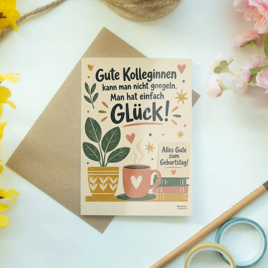 Herzliche Geburtstagskarte für Kollegin mit Kaffeetasse|p:2015205|h:b7149b52678b98077e3c6c178f13e598