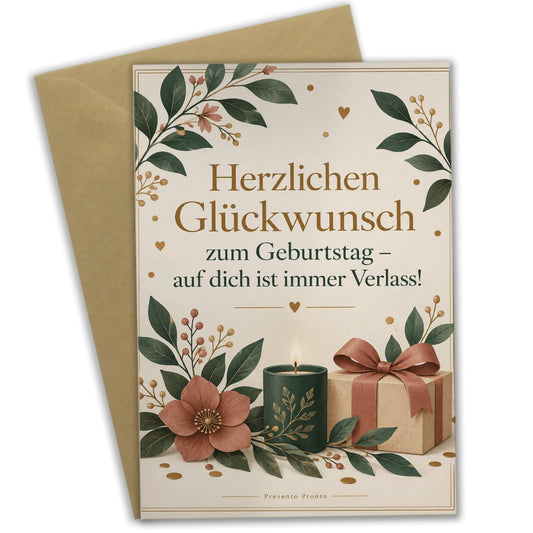 Elegante Geburtstagskarte für Kollegen mit Zweigen und Kerze|p:2015206|h:eaeaa15841119e2591e8bc7a184fec40