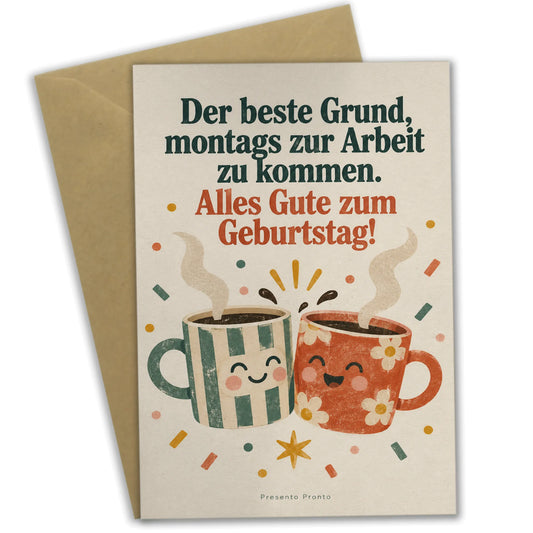 Lustige Geburtstagskarte für Kollegen mit Kaffeebechern|p:2015208|h:6b1aefc324876e2c8cdcba17de1bbfdf