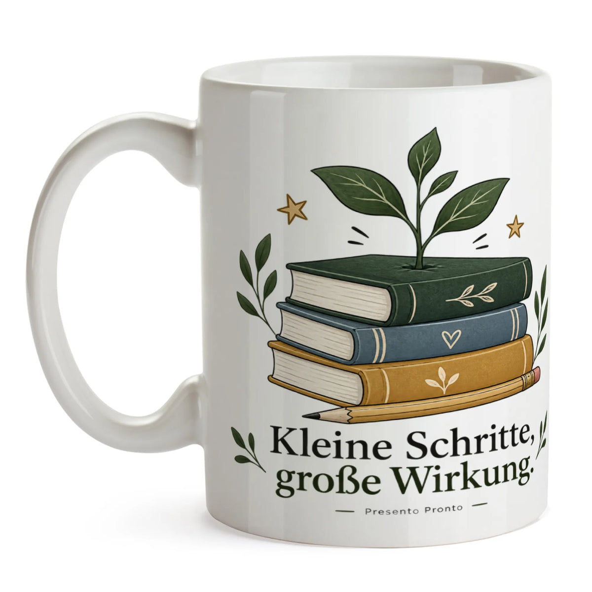 Wertschätzende Tasse für die Lehrerin mit Bücherstapel|p:2015215|h:b6b4b90aecbaeb6be05e1aa7a67f3617