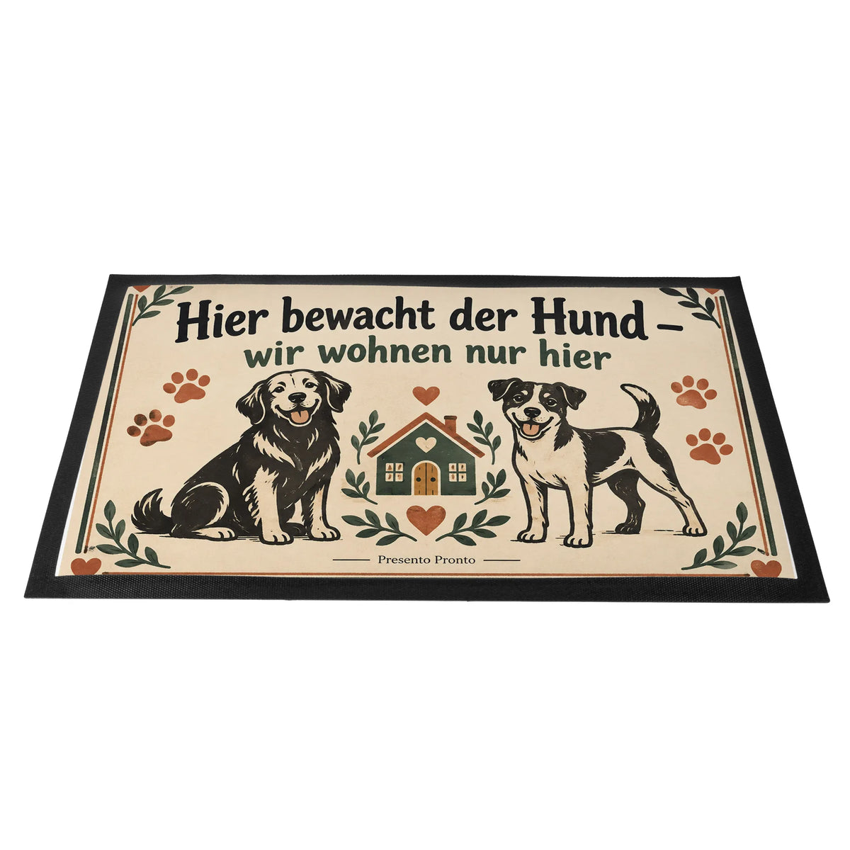 Lustige Fußmatte für Hundebesitzer mit zwei Hunden|p:2015218|h:4b713254da64fca34f4b23e319f6f41c