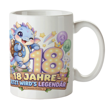 Coole Tasse zum 18. Geburtstag für Jungen mit Drache|p:2015224|h:9cce3d856d39ce6e5280d72c4951f7bf