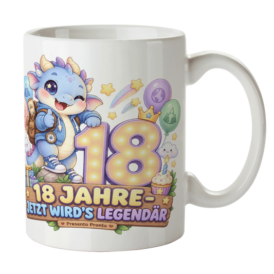 Coole Tasse zum 18. Geburtstag für Jungen mit Drache|p:2015224|h:9cce3d856d39ce6e5280d72c4951f7bf