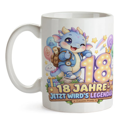 Coole Tasse zum 18. Geburtstag für Jungen mit Drache|p:2015224|h:e65df4fee558ac1299d9ad1bb7450c27
