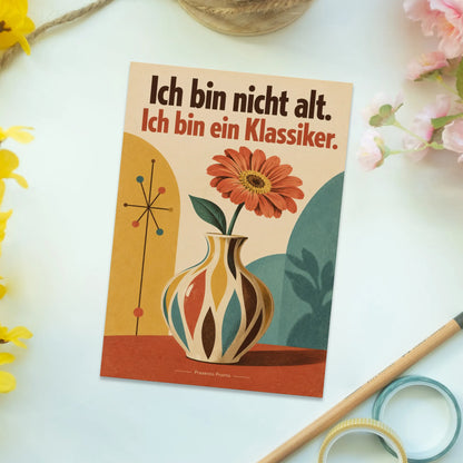 Lustige Postkarte zum Geburtstag mit Vintage Vase|p:2015230|h:8796cae7040dc207dd75d05f929f2335