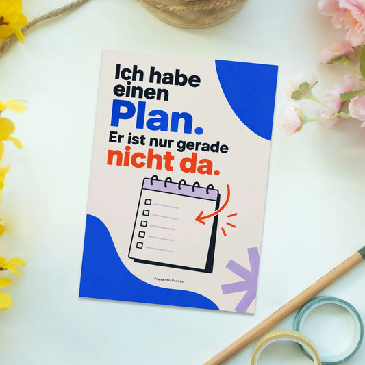 Lustige Postkarte mit Checkliste für verplante Chaoten|p:2015231|h:586a6fc5b7eb6583071b1e0c4cddedbf