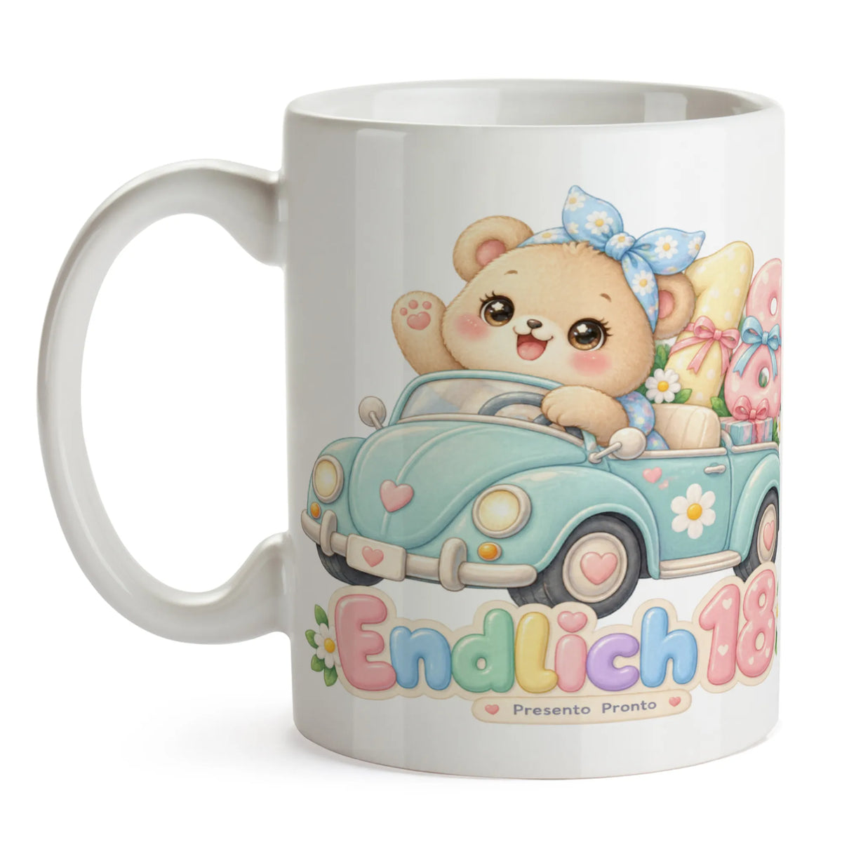Süße Tasse zum 18. Geburtstag für Jungen mit Bär im Cabrio|p:2015236|h:4d3755bb09faa00504cfaafb978debd2