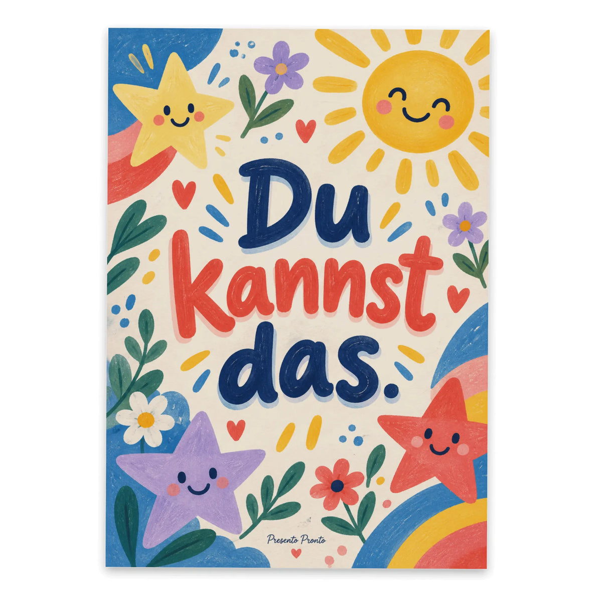 Aufmunternde Affirmationspostkarte zum Mutmachen mit lächelnder Sonne|p:2015239|h:82dee664d830efd571142a83dcb8068c