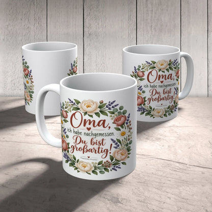 Lustige Tasse für die großartige Oma mit Blumenstrauß|p:2015251|h:1df5f6bc74d0df99288d8ed33e26f6d3
