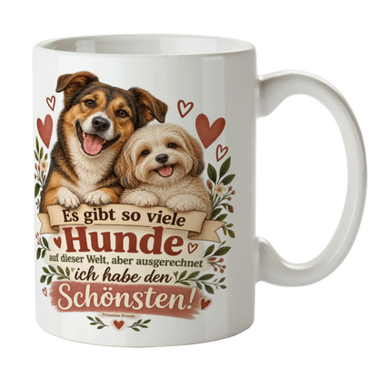 Süße Tasse für Besitzer vom schönsten Hund mit zwei Hunden|p:2015274|h:c6610dd3bdad1b7f2646f228472347c3