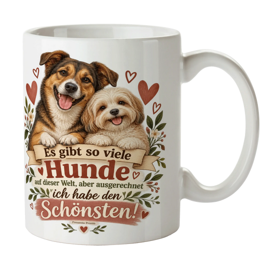 Süße Tasse für Besitzer vom schönsten Hund mit zwei Hunden|p:2015274|h:c6610dd3bdad1b7f2646f228472347c3