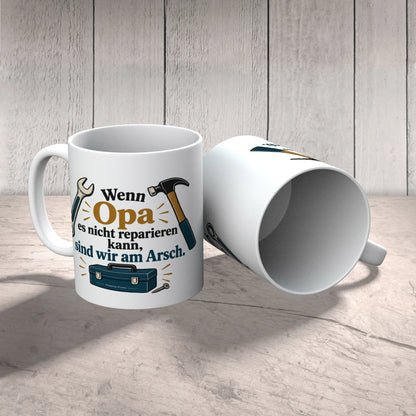 Lustige Tasse für Opa mit Werkzeugkasten Wenn Opa es nicht reparieren kann|p:2015278|h:82f16044d5b09f798ca23f101ddb96ee