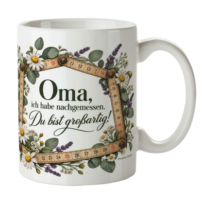Lustige Tasse für Oma mit Zollstock und Wildblumen|p:2015280|h:af3919650c1553f4fd0b961a4fa1fa13