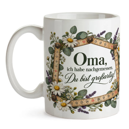 Lustige Tasse für Oma mit Zollstock und Wildblumen|p:2015280|h:1c8c5ec1e840a7dc07e6884597640e6d