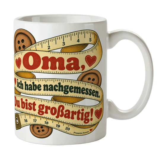 Lustige Tasse für Oma Du bist großartig mit Maßband|p:2015284|h:ca8578830e53f5d2a27bac7a8485873d