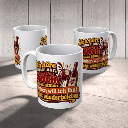 Lustige Tasse Wein muss atmen für Weinliebhaber mit Weinglas|p:2015285|h:37dff686c3cb1c09dc45cd802ebe93ce