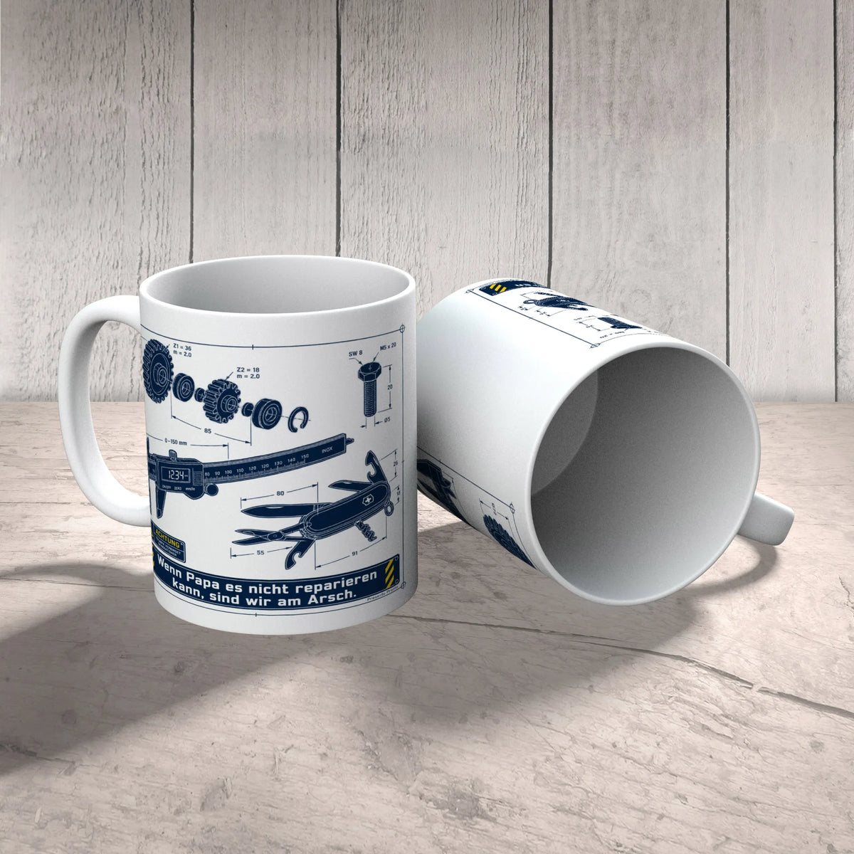 Lustige Tasse für Papa Wenn Papa es nicht reparieren kann mit Zahnrad|p:2015286|h:1b53af07ddf784971586e537f11bfd2e