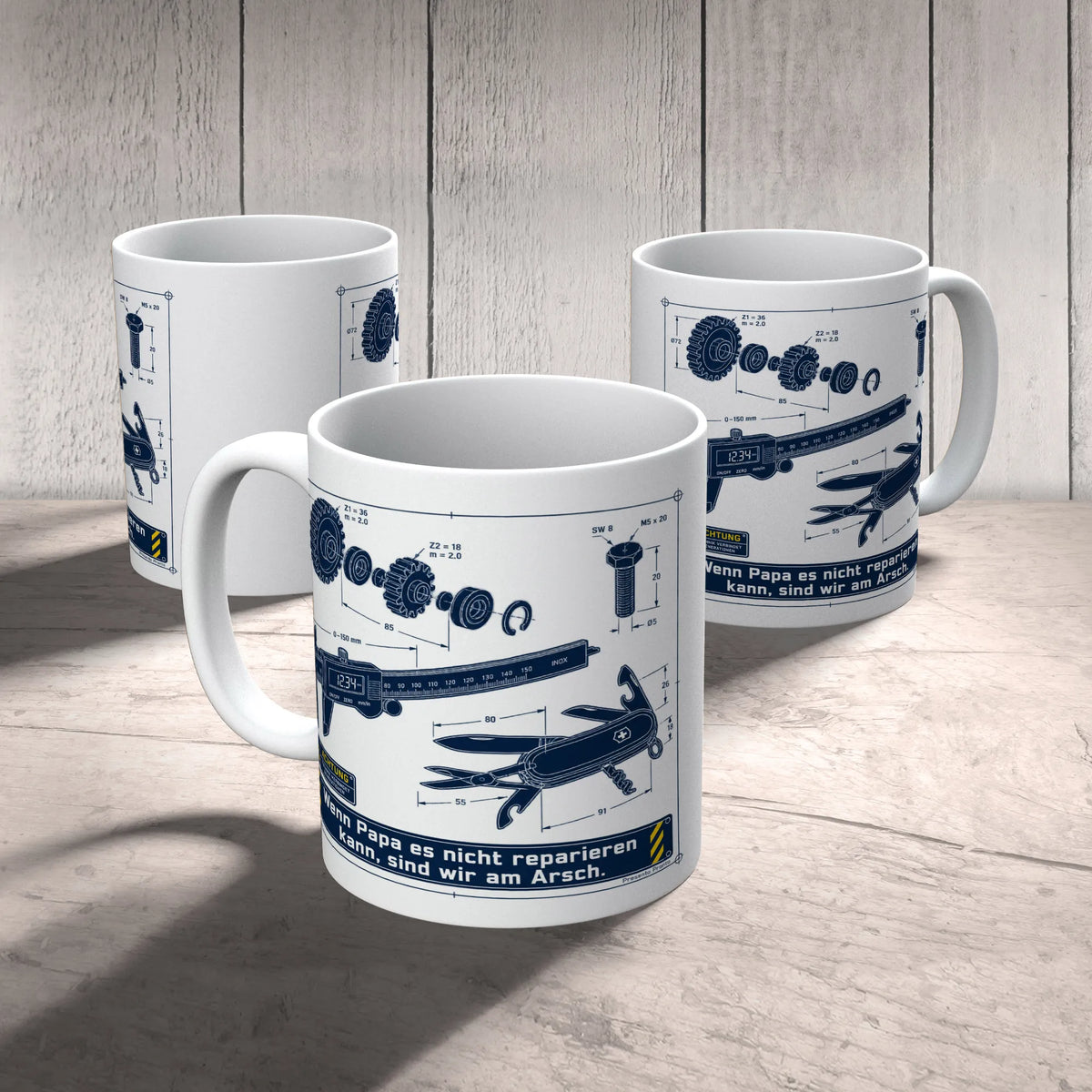 Lustige Tasse für Papa Wenn Papa es nicht reparieren kann mit Zahnrad|p:2015286|h:01077d1187364f5c8e6bb5121baeada2