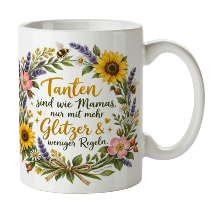 Lustige Tasse für die Tante wie Mama nur viel cooler mit Blumenkranz|p:2015288|h:304fbedb1162bddc3139c99daad408b0