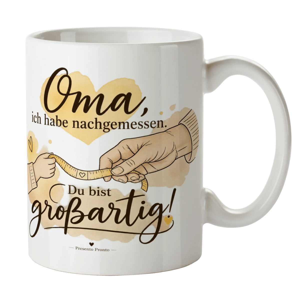 Lustige Tasse für Oma mit Maßband und Kinderhand|p:2015290|h:4696bb41310eca8b786ff9792afec24d