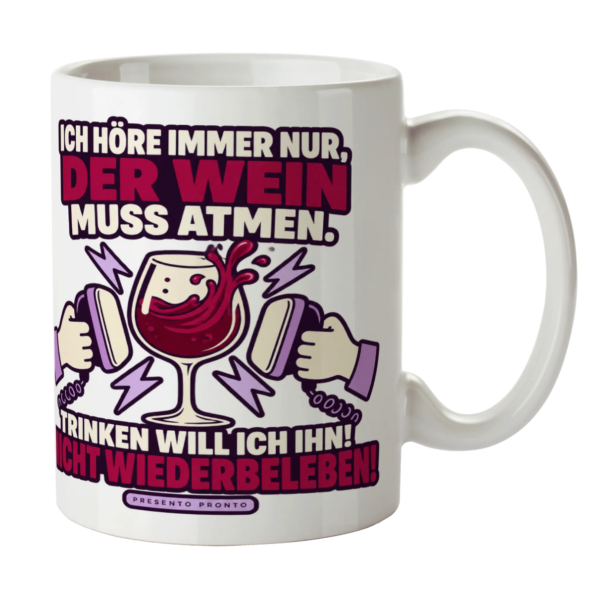 Lustige Weintasse Wein muss atmen für Weinliebhaber mit Weinglas|p:2015300|h:4a24004e0bd5a0780a623c7d507efd0e